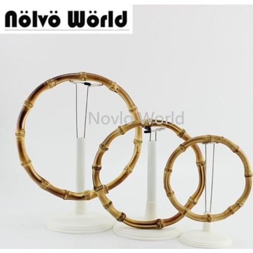 2-10-20 pieces 12cm 15cm 18cm Customized Bamboo Bag Handle Accessories bamboo purse handle natural Bamboo Round Handle