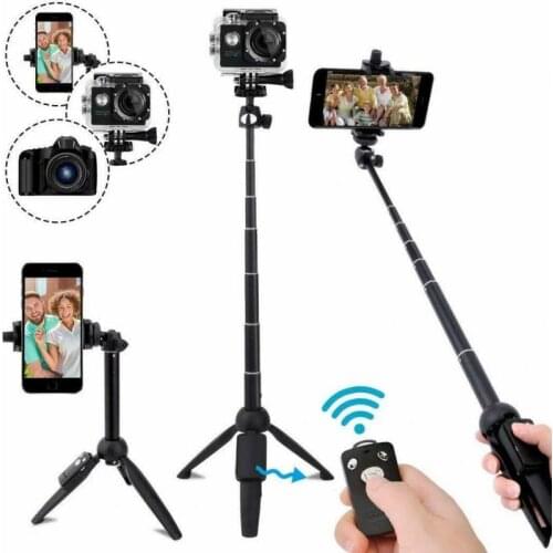 3 in 1 Wireless Bluetooth Selfie Stick Extendable Handheld Monopod Foldable Mini Tripod With Shutter Remote For iPhone Android
