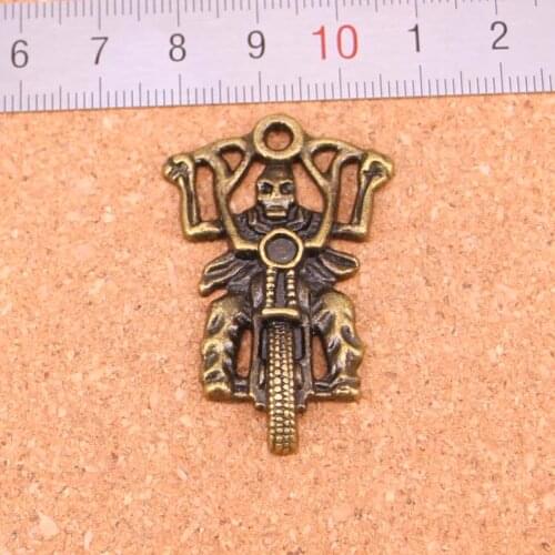 4PCS Antique Bronze Trendy Jewelry death knight motorcycle Charms Pendant Finding Fine Jewelry making for gift 44*28MM