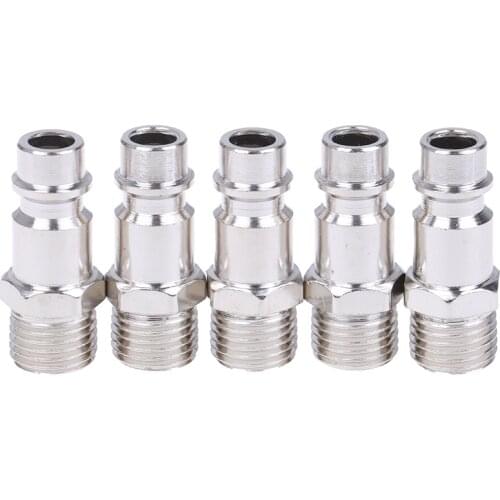 5pcs/lot 1/4" Copper Iron Euro Air Line Hose Fitting Quick Release Air Compressor Connector 33*11mm