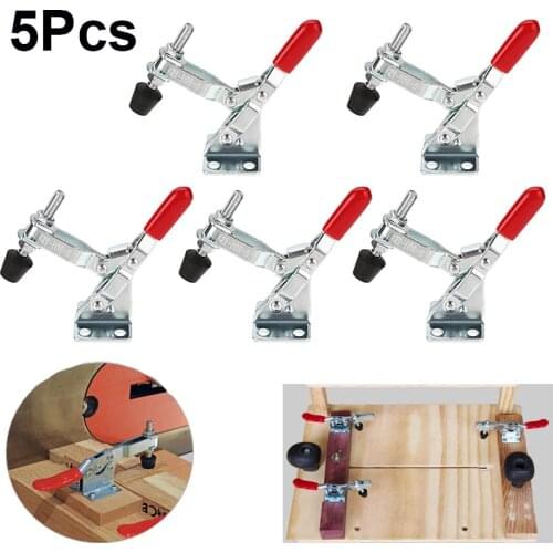 5Pcs Hand Tool Toggle Clamp Heavy Duty 110Lbs/50kg Holding Capacity Toggle Clamp Latches Quick Release Jig Clamp For Woodworking