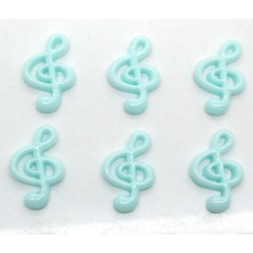 50Pcs Resin Blue Note Decoration Crafts Flatback Cabochon Scrapbooking Fit Hair Clips Embellishments Beads Diy