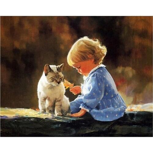 5D DIY Full Round/Square Diamond Painting"Childhood"Cross Stitch 3D Embroidery Rhinestone Mosaic Home Decor Gift Y571