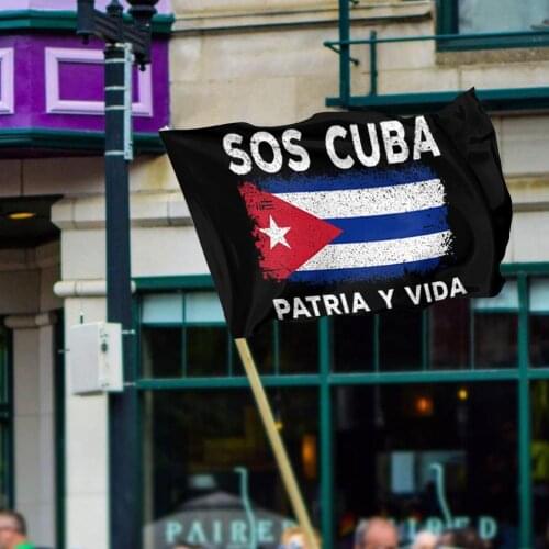 90x150cm Sos Cuba Flag Banner Fade Resistant Cuban Pride Garden Flag With 2 Brass Grommets Garden Decoration Procession Flag