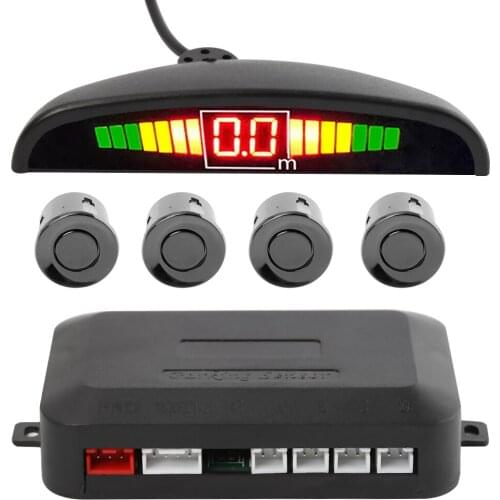 VODOOL LED Auto Car Parktronic Parking Sensor Reverse Backup Parking Radar Monitor Detector System Display With 4 Sensors Kit