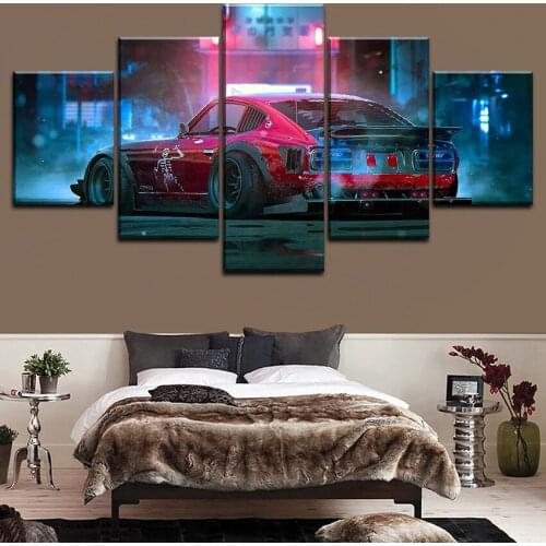 5 Pieces Dutsun 280z Car Poster Modern Home Decortive Wall Modular Pictures Framework Top-Rated Canvas Art Printed Painting