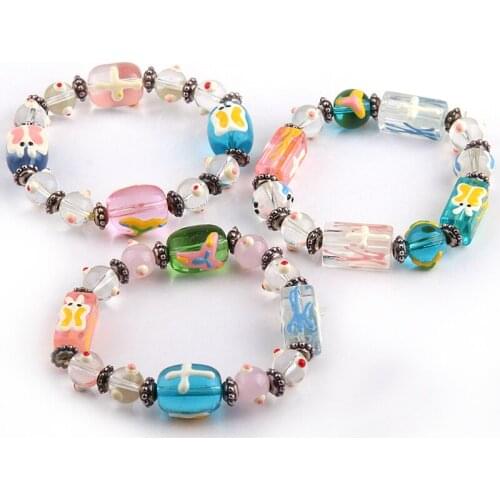 Free shipping new arrival fashion rectangle round murat glass crosss bracelet 3 design assorted