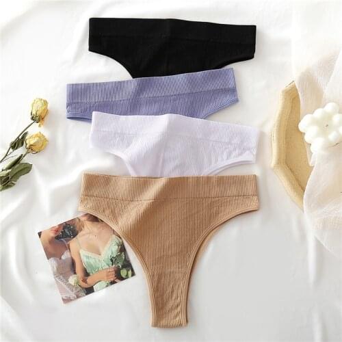 Seamless Women Pantys Girls Thongs High Waisted Soft Woman Briefs Fashion 6 Solid Colors S-XL Sexy Underpants For Women New