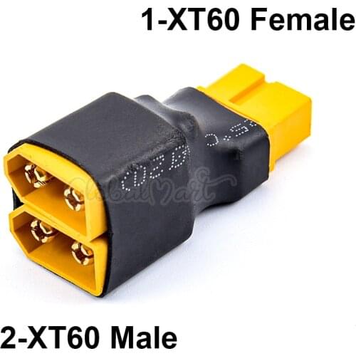No Wires XT60 Female to 2x XT-60 Plug Male Parallel Series Battery Connector Converter Adapter for Turnigy / Zippy
