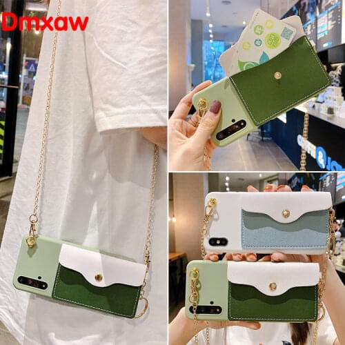 Wallet Card Case For Samsung Galaxy M51 A21 A01 S10 Note 10 Lite 2020 A51 A71 S20 Ultra Plus Back Case + Metal Chain Soft Cover