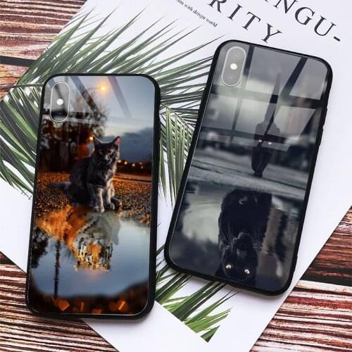 Cat tiger dog lion Phone Case Tempered glass For iphone 6 6S 7 8 plus X XS XR 11 12 mini PRO MAX