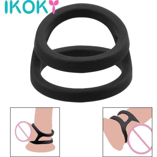 IKOKY Silicone Delay Ejaculation Cock Ring Sex Products Adult Products Sex Toys for Men Male Penis Ring