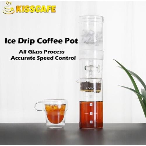 Ice Dripper Pot Coffee Maker 400ml Portable Reusable Cold Brew Pot Coffee Dripper Filter Glass Percolators Espresso Barista Tool