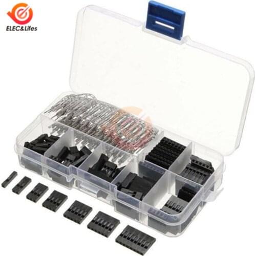 310Pcs/set 2.54mm Male Female Connector Kit Dupont Cable line Jumper Wire 1/2/3/4/5/6/7/8 Pin Header Connector Terminals DIY Kit
