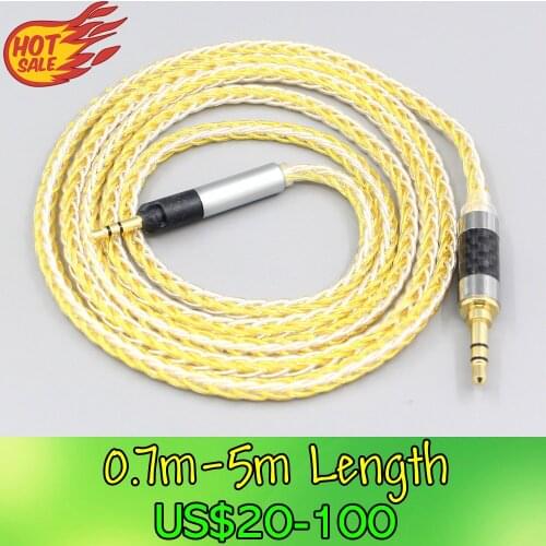 LN007281 8 Core Silver Gold Plated Braided Earphone Cable For Sennheiser HD598se HD559 hd569 hd579 hd599 hd558 hd518