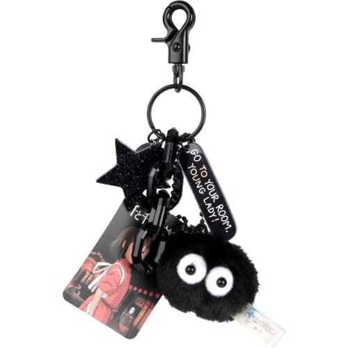 Fashion Anime Hayao Miyazaki Keychain Spirited Away Briquettes Keychain Keyring Cute Car Keychain for bag handbag pendant