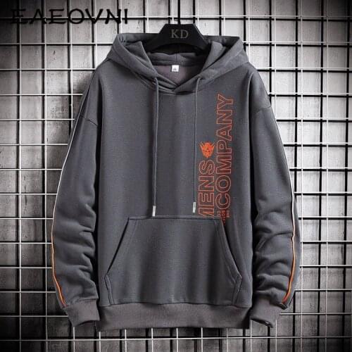 EAEOVNI Fashion Brand Mens Hoodies 2021 Spring Autumn Male Casual Hoodies Sweatshirts Men Letter Print Hoodies Sweatshirt Tops