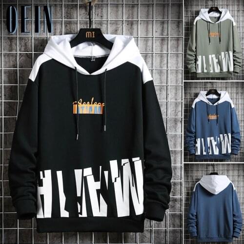 OEIN Harajuku Hoodies Men 2021 Autumn New Patchwork Hoodies Mens High Steet Hooded Sweatshirts Streetwear Fashion Hip Hop Tops