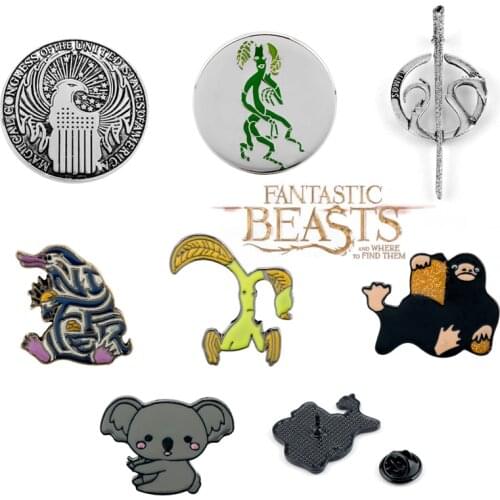 Niffler Pickett Newt Charity Brooch Enamel pin Fantastic beasts and where to find Creative Cartoon Brooches Pins for Women Men
