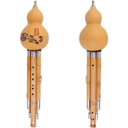 New Chinese Hulusi C/Bb Key Yunnan Ethnic Instrument Bamboo Flute Handmade