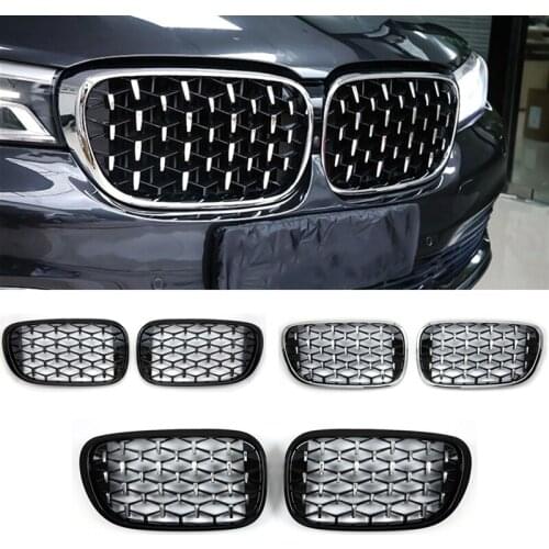 Front Bumper Kidney Grille Air Vent Hole Frame Trim Cover For-BMW 7 Series G11 G12 2017-2019