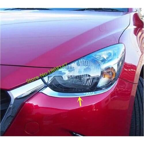 Front Fog Light Lamp Eyebrow Detector Frame Stick ABS Chrome Cover 2pcs Fit For Mazda 2 Demio 2015 2016 2017 2018 2019