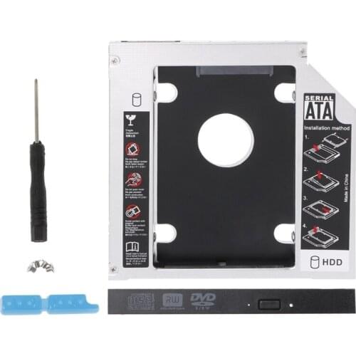 12.7mm 2nd HDD Caddy SATA 3.0 2.5" SSD Case For Laptop ODD DVD/CD-ROM Optical Bay