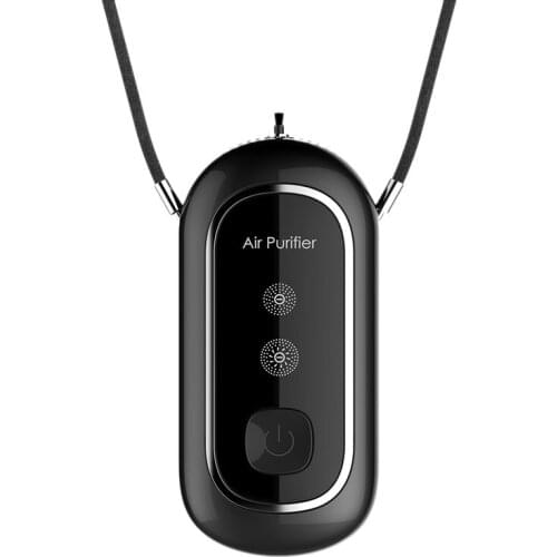 Necklace Personal Neck Air Purifier,USB Portable Clip-on Wearable Car Home Negative Ion Generator for Kids Adults,Black 100 x 47
