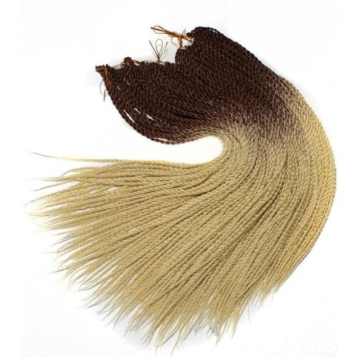 QP HAIR 24" Senegalese Twist Crochet Hair Ombre Color Crochet Twist Braiding Hair 30 Strands Small braiding hair extensions