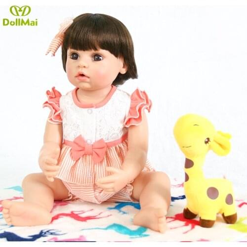 Realistic bebe doll reborn 22"55cm full vinyl silicone reborn baby dolls adorable doll girl princess for child gift can bathe