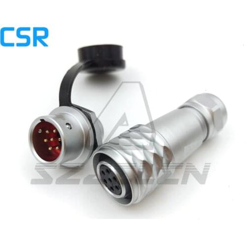 WEIPU SF12 7pin Waterproof connector , Metal pull self-locking connector 7 pin plug and socket , 12mm Panel Mount Connector