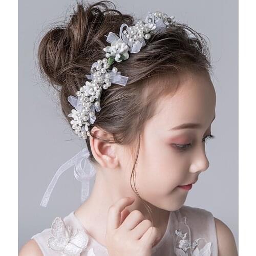 Garland headdress children Mori female milky white flower head beautiful handmade flower girl accessories