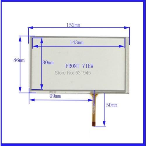 ZhiYuSun 6.2 inch 4-wire resistive 152*86 compatible Navigator XWT711 TOUCH SCREEN 152mm*86mm GLASS on LCD HSD062 display