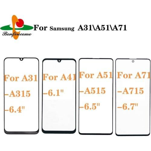 10Pcs\lot For Samsung Galaxy A31 A41 A51 A71 A415 A315 A515 A715 Front Touch screen Panel LCD Out Glass Cover Lens Replacement
