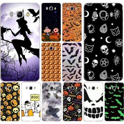 124FG Pumpkin Halloween Bat Witch Boo Soft Silicone Tpu Cover phone Case for Samsung j3 j5 j7 2016 2017 j330 j2 j6 Plus 2018