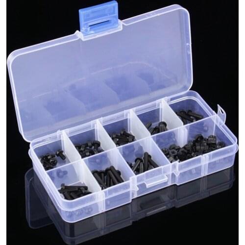 160Pcs M3*5/6/8/10/12/15/18/20mm Stand-off Nylon Screws Bolt Nut Assortment Kit Cap Head Screw Cross Phillips Head Screw Hex Nut