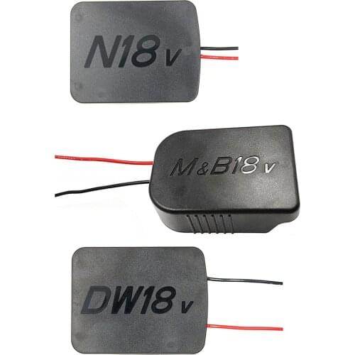 18V Li-ion Battery Power Mount Connector Adapter Dock Holder 14 awg Wires For Makita Bosch Dewolt Milwaukee 18V Lithium Battery