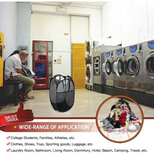 2pc Foldable Mesh Laundry Basket Square Folding Easy Carry Space Saving Classification Suitable Small Apartment Home Use Travel