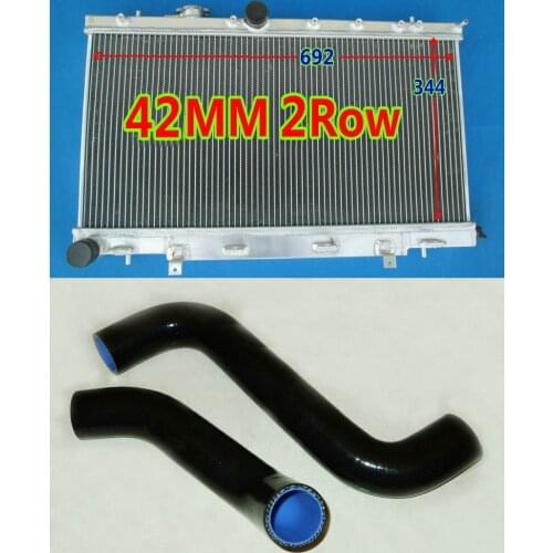 ALUMINUM RADIATOR + SILICONE HOSE KIT FOR Subaru Impreza NewAge WRX STI GG GD GDB GDA Turbo 2002-2007 02 03 04 05 06 07