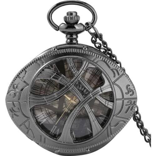 Unique Eye Shaped Necklace Pocket Watch Quartz Movement Retro Souvenir Pendant Clock Gifts Men Women with Sweater Chain