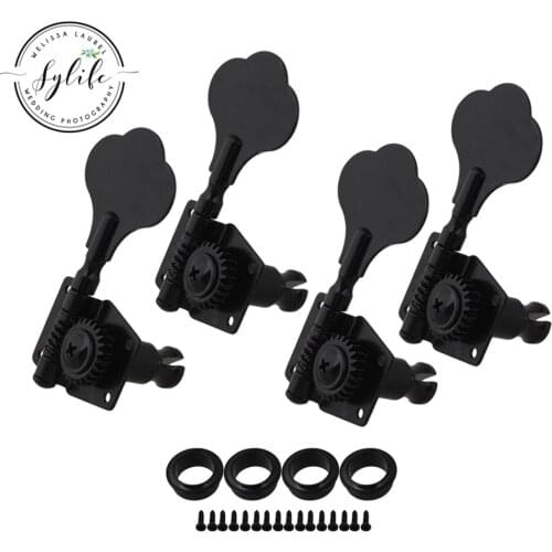 Black nickel Vintage Open BASS Guitar Machine Heads 4 Right
