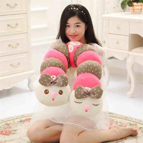 Fancytrader Soft Big Stuffed Long Caterpillars Plush Toys Colorful Worm Caterpillar Sleeping Pillow Doll 3 Colors 2 Sizes