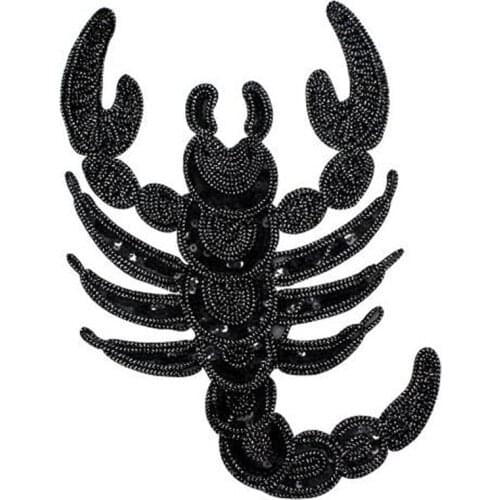 T shirt Women patch sequins 32cm black scorpion deal with it biker patches for clothing stickers 3d t shirt mens free shipping