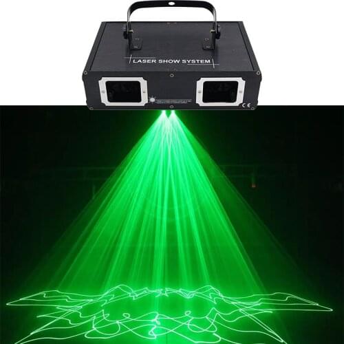 Double hole disco DJ laser beam scanner projector RGB DMX512 stage lighting effects dance bar Christmas party wedding lights