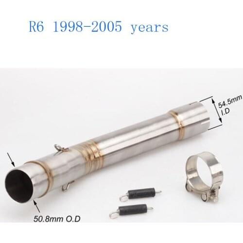 Motorcycle modified parts YZF R6 exhaust middle link pipe midsection 1998-2005 years