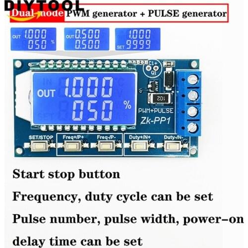 PP1 PWM pulse number frequency duty cycle adjustable Signal generator module LCD Display Square Wave Generator