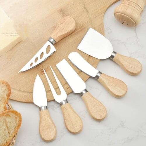 4pcs Wood Handle Cheese Knives Cheese Slicer Stainless Steel Butter Cutter Cake Spatula For Home Kitchen Cooking Cheese Tool