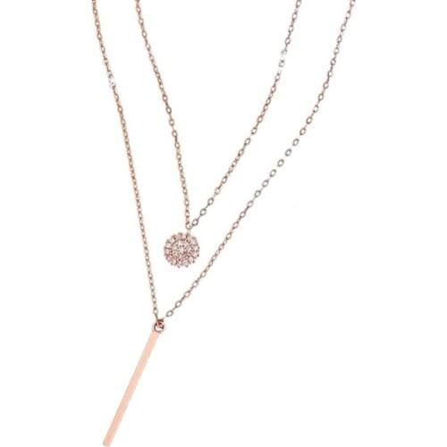 Silver simple elegant Necklace Double Layer Elegant Clavicle Chain Jewelry For Women Marry And Girls Gift