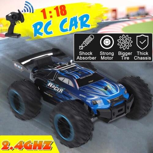 RC Car Monster Truck 1:18 2.4G 40+km/h Off Road Pickup High Speed Car Big Foot Vehicle Electronic Hobby Toys for Children Kids