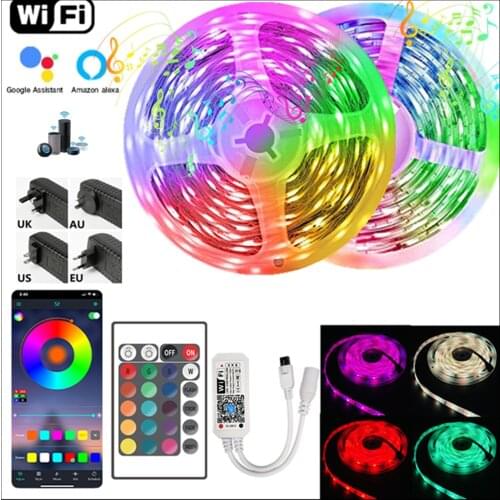 LED strip lights RGB 5050 Fita WIFI Bluetooth Control Flexible Lamp Tape Ribbon For Bedroom Tira Festival Luces TV Backlight Luz